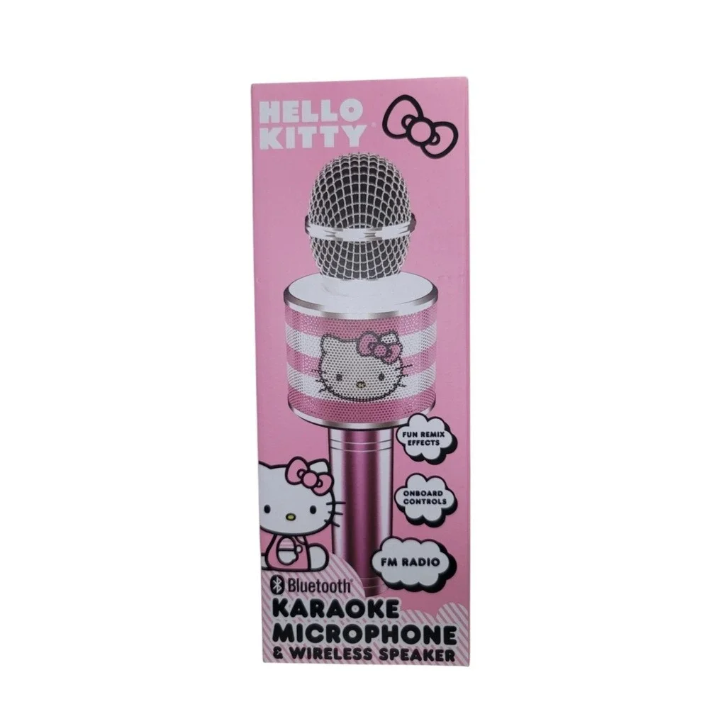 Hello Kitty Bluetooth Karaoke Microphone Wireless Speaker Pink Rechargeable